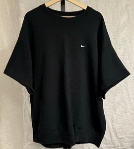 Nike Solo Swoosh French Terry Oversized Black Shirt DX0880-010 - Men's Size XXL - Picture 1 of 6