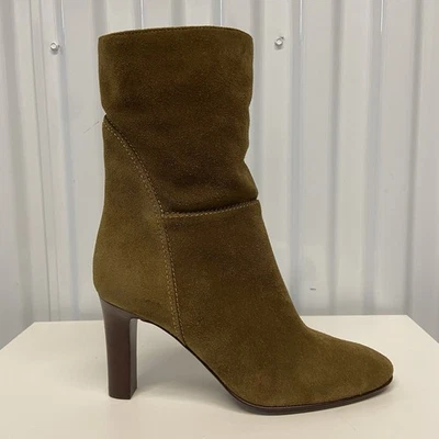 $1095 Giuseppe Zanotti Viviana Verde Oliva Gamuza Tacón Holgado Botas Talla 34.5 Foto 1 de 4