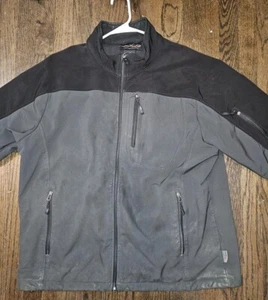 FREE COUNTRY Fleece Jacket Coat Soft Shell Zip Black & Gray Men's X-Large - Picture 1 of 4