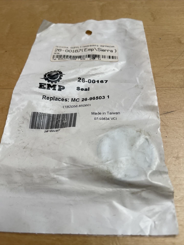 EMP MARINE SEAL REPLACES:MC 96503 1;P/N 26-00167. - Image 1 of 4