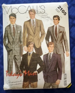 2105 Vintage McCalls SEWING Pattern Mens Blazer Jacket Career 1980s Pletsch 44 - Picture 1 of 2