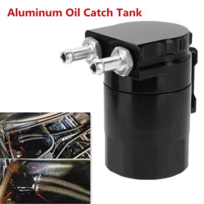 Tanque de captura de aceite de aluminio con deflectores para automóvil Depósito Accesorios de tanque Varilla de medición de aceite BK Foto 1 de 4