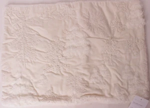 Pottery Barn Anchorage Embroidered 14x20 lumbar pillow cover, ivory sherpa trees - Picture 1 of 2