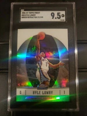 2006-07 Topps Finest #58 KYLE LOWRY Green Refractor /199 SGC 9.5 POP 1 No PSA 10 - Imagem 1 de 3