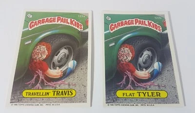 1986 Topps Garbage Pail Kids Travellin TRAVIS 127a & Flat Tyler 127b Series 4  - Image 1 of 4