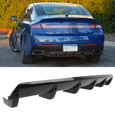 Car Rear Lower Diffuser 6-Fins Bumper Lip Spoiler Wing For Lincoln MKZ MKS Sedan - Image 1 of 4