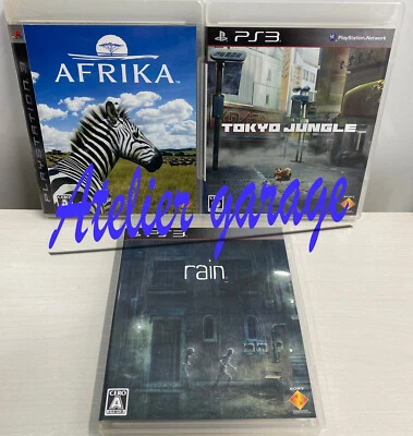 USED Sony PlayStation 3 PS3 Tokyo Jungle + AFRIKA + Rain 3 Set Japanese Version - Image 1 of 4