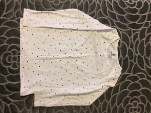 H&M Top ; Size 6-8 Years ; White With Black Dots - Picture 1 of 1