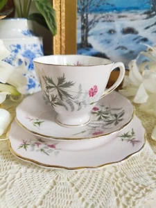 Colclough Vintage Tea Trio Baby Pink, Fine Bone China England, Bridal Showers - Picture 1 of 9