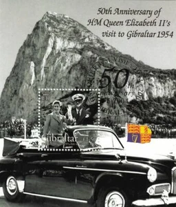 Queen Elisabeth King Fhilip 50th Anniversary Visit Gibraltar Used Sheet 2004 - Picture 1 of 1