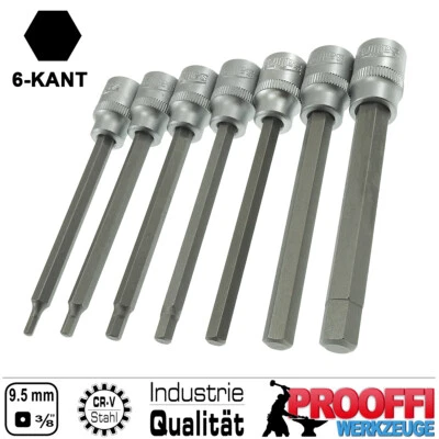 7-tlg Innensechskant Stecknuss 3/8" Steckschlüssel 3 - 10 mm Für Inbus Schraube - Bild 1 von 4