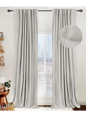 2pc 108"x50” Pocket Blackout Window Curtain Panels Thermal Textured Color Stone - Image 1 of 4