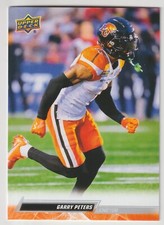 2023 Upper Deck CFL Garry Peters Card #15 BC Lions Clemson