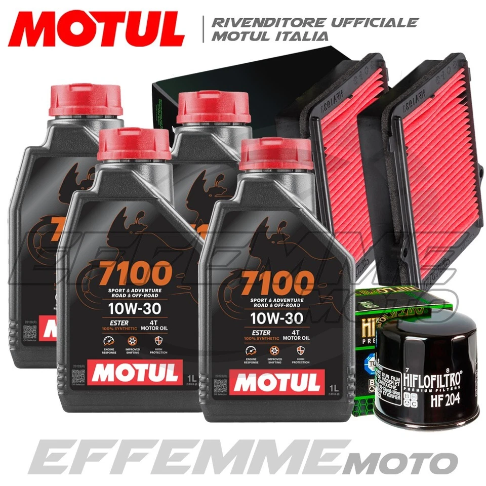 MOTUL + HIFLO Tagliando HONDA Africa Twin 1000 2016 2017 2018 2019 (7100 10W30 + Filtri Hiflo)