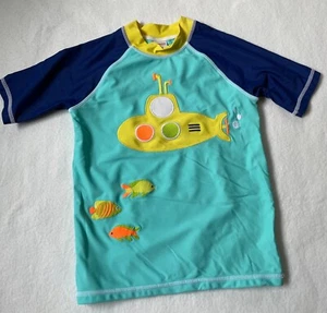 BOYS GYMBOREE submarine/fish RASH GUARD SWIM SHIRT UPF 50+ size 7 - Picture 1 of 4