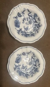 2 Blue Danube Blue Onion Mini Dish / Butter Pats 3.75” - Picture 1 of 2