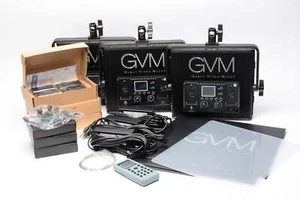 GVM 672S-B Bi-Color LED Panel 3-Light Kit + 3X Dual Batt/charger packs, Nice!! - Picture 1 of 11