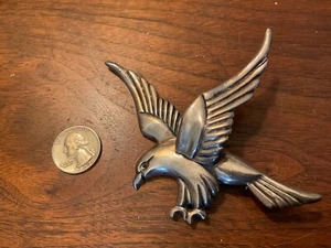 Vintage Sterling Silver 925 MEXICO Large Hollow EAGLE Brooch/Pin 5" Signd Juarez - Picture 1 of 5