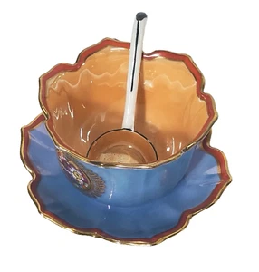 Vintage Noritake Nippon Lusterware Iridescent Lotus Sugar Bowl W Saucer & Spoon - Picture 1 of 14