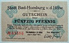 BAD HOMBURG v.d.HÖHE (Hessen-Nassau) Stadt Notgeld 50 Pfennig 1917 (2844)