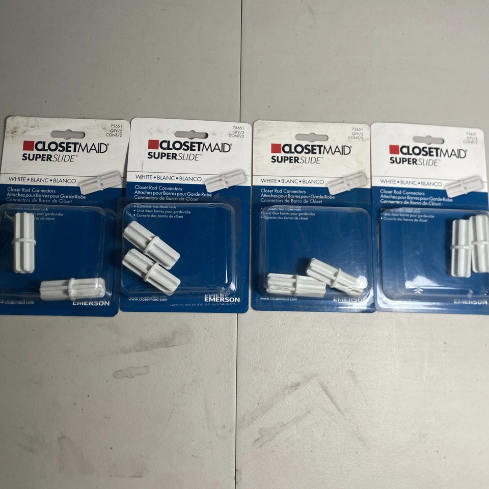 ClosetMaid 7565100 SuperSlide White Closet Rod Connector