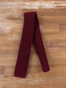 ISAIA Napoli solid burgundy red skinny pure cashmere knit tie authentic Italy - Picture 1 of 6
