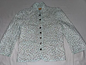 Tulle Anthropologie geblümte gesteppte Damenjacke mit durchgehendem Knopf Small neu ohne Etikett! - Bild 1 von 8