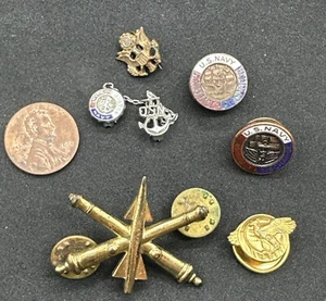 Vintage Military Army & Navy Pins Lot of 6 - Picture 1 of 10