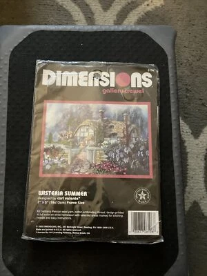 VIN Wisteria Summer Dimensions Gallery Crewel Embroidery Cottage(NOS) - Image 1 of 2