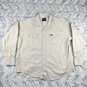 Vintage Wrangler Pearl Snap Paper Tag USA White Cream Mens XXL Western VTG Shirt - Picture 1 of 17