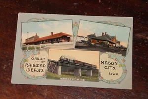 CGW RAILROAD, C&NW RAILROAD, CM&STP RAILROAD, Mason City IA Vintage Postcard1932 - Picture 1 of 2