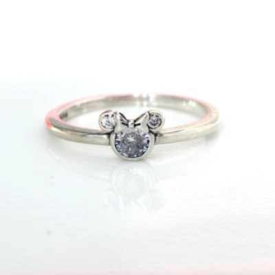 Anillo Pandora Brillante Circonita cúbica Disney Minnie Mouse Plata #190074C01 Talla 6 + CAJA Foto 1 de 4