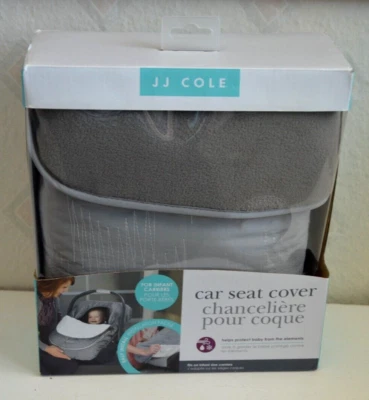 JJ Cole Car Seat Cover in Grey Herringbone for infant carriers soft inner fleece - Image 1 of 3