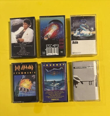 6 CASSETTE TAPE LOT - MICHAEL JACKSON / JOURNEY / DEF LEPPARD / ASIA / SCORPIONS - Image 1 of 4