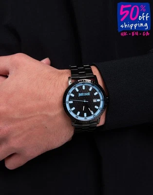 RRP €179 JUST CAVALLI Stainless Steel Watch Water-Resistant Date Display - Image 1 of 4