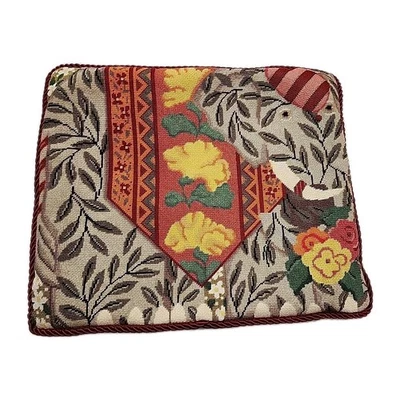 Ehrman Kaffe Fassett? Needlepoint Pillow Cover Abstract Elephant Flower Floral  - Image 1 of 4
