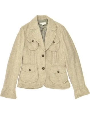 Chaqueta utilitaria BANANA REPUBLIC para mujer Reino Unido 14 grande gris lana Chevron DI06 Foto 1 de 4