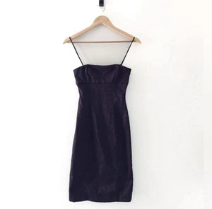 Vintage GUESS Y2K Bodycon-Midikleid mit Spaghettiträgern - Schwarz/Burgund - Größe 3 - Bild 1 von 7