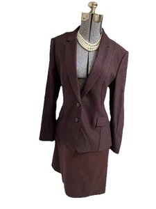 Hugo Boss Skirt Suit Size 10 Two Piece Set Lightweight Performance Wool Pockets - Picture 1 of 24