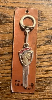 NOS uncut car key in original packaging 1952 Mercury, National Key CO. - Image 1 of 2
