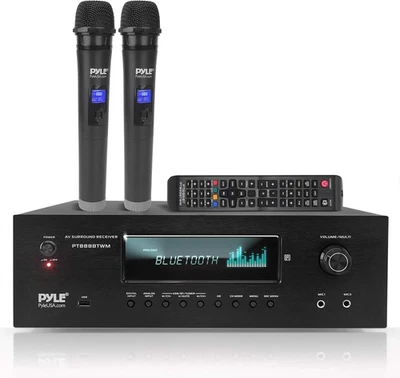 Pyle PT888BTWM.5 5.2 Channel Receiver 1000W Bluetooth Karaoke HDMI USB FM - Image 1 of 4
