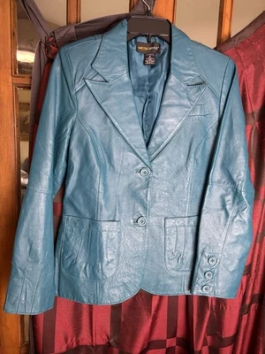 Vintage MetroStyle Womens Leather Blazer Jacket 10 Y2K Rock Punk 80s Western - Image 1 of 4