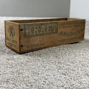 Caja de madera vintage KRAFT American Process Cheese 2 lb Chicago IL - Imagen 1 de 6