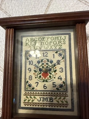 Stitched Clock Really Nice For The Mantle Above Fireplace Or Just Anywhere - Image 1 of 4
