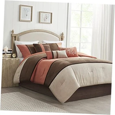  Palisades Comforter Set Modern California King (104 in x 92 in) Coral 7pcs - Image 1 of 4