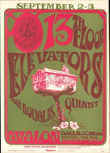 13TH FLOOR ELEVATORS-SIR DOUGLAS QUINTET poster Avalon Ballroom, SF FD024 - Picture 1 of 1
