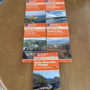 os explorer maps. Cornwall. Job Lot. 102.105,111,109,106 - Imagen 1 de 7