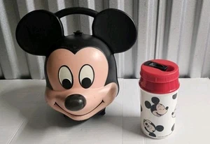 Vintage 1989 Disney Aladdin Industries Mickey Mouse Lunch Box & Thermos - Picture 1 of 8