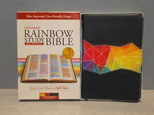 KJV Regenbogen Studienbibel, Kaleidoskop/schwarz Leathertouch wie neu - Bild 1 von 8