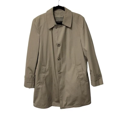 Gabardina Botany 500 marrón claro para hombre 40 forro de piel con cremallera hecha en EE. UU. neutral Foto 1 de 4